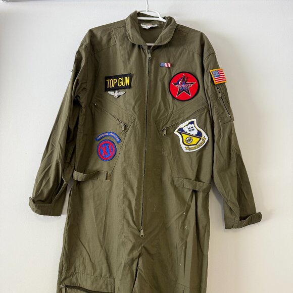 Other - Top Gun Flight Suit Army Green Jumpsuit Costume